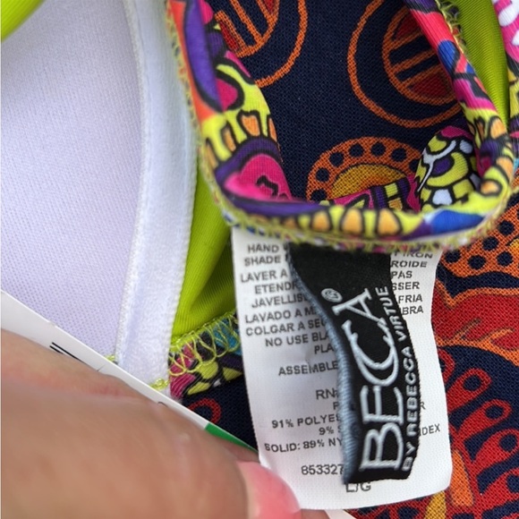 🌺 New BECCA 3 Piece Boho Paisley Floral Mandala Bikini Swimsuit 🌺 - Picture 5 of 16